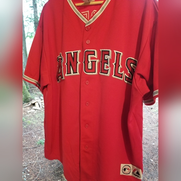 Majestic LA Angels XXL Vladimir Guerrero Red Baseball Jersey Button Shirt 32 - Picture 2 of 8